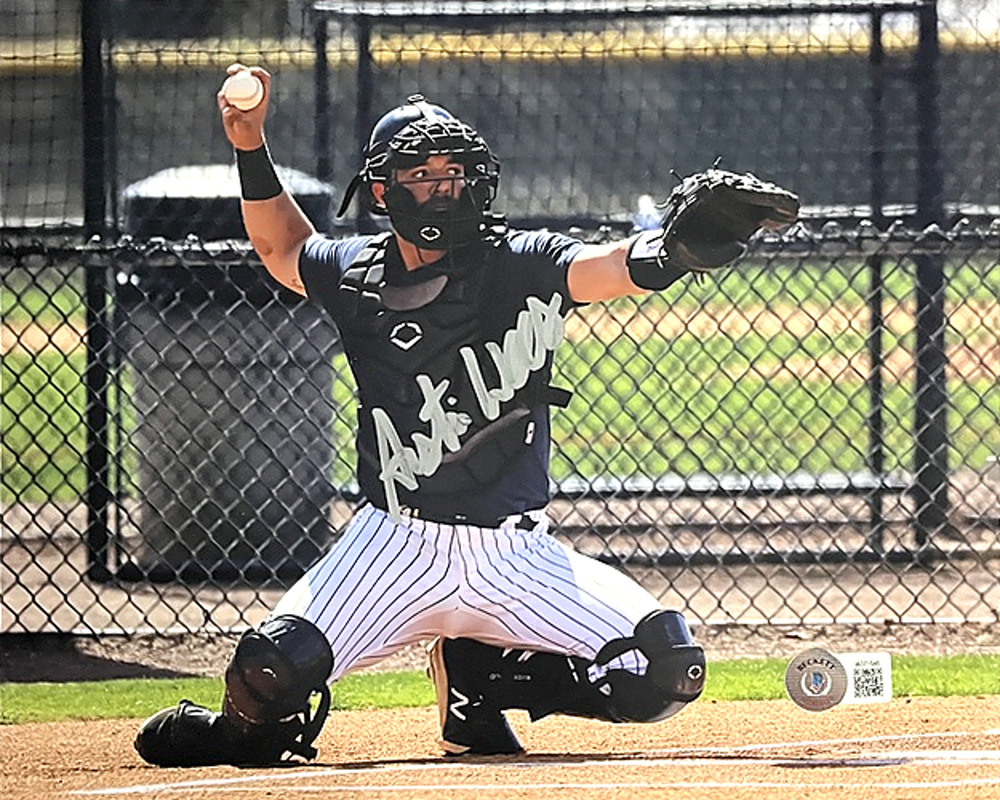 New York Yankees Austin Wells Signed Autograph 8x10 Photo Beckett BAS Full Sig